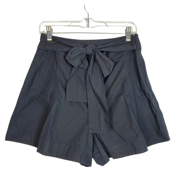 J.CREW Pants - J. Crew Womens Dress Shorts Size 8 Black Zip Up with Tie Waist Flared Leg 3.5"